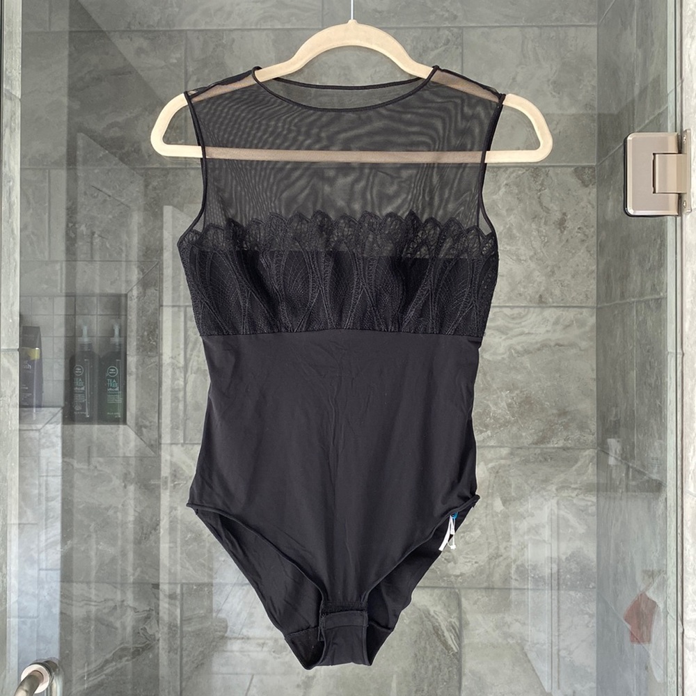 Maison Lejaby XS Corolle Illusion-Neck Bodysuit Black